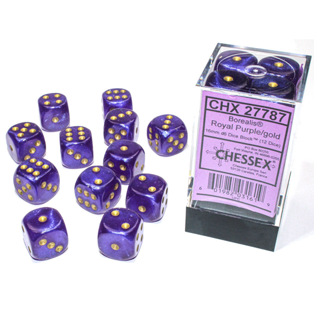 Borealis Chessex 16mm D6 DICE LUMINARY BLOCO