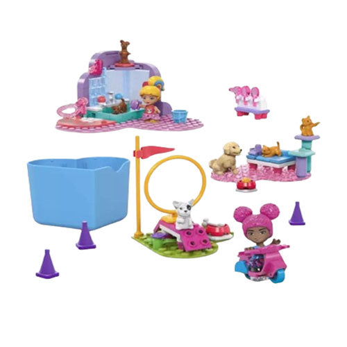 MEGA Colour Reveal Barbie Train N Wash Pets Playset