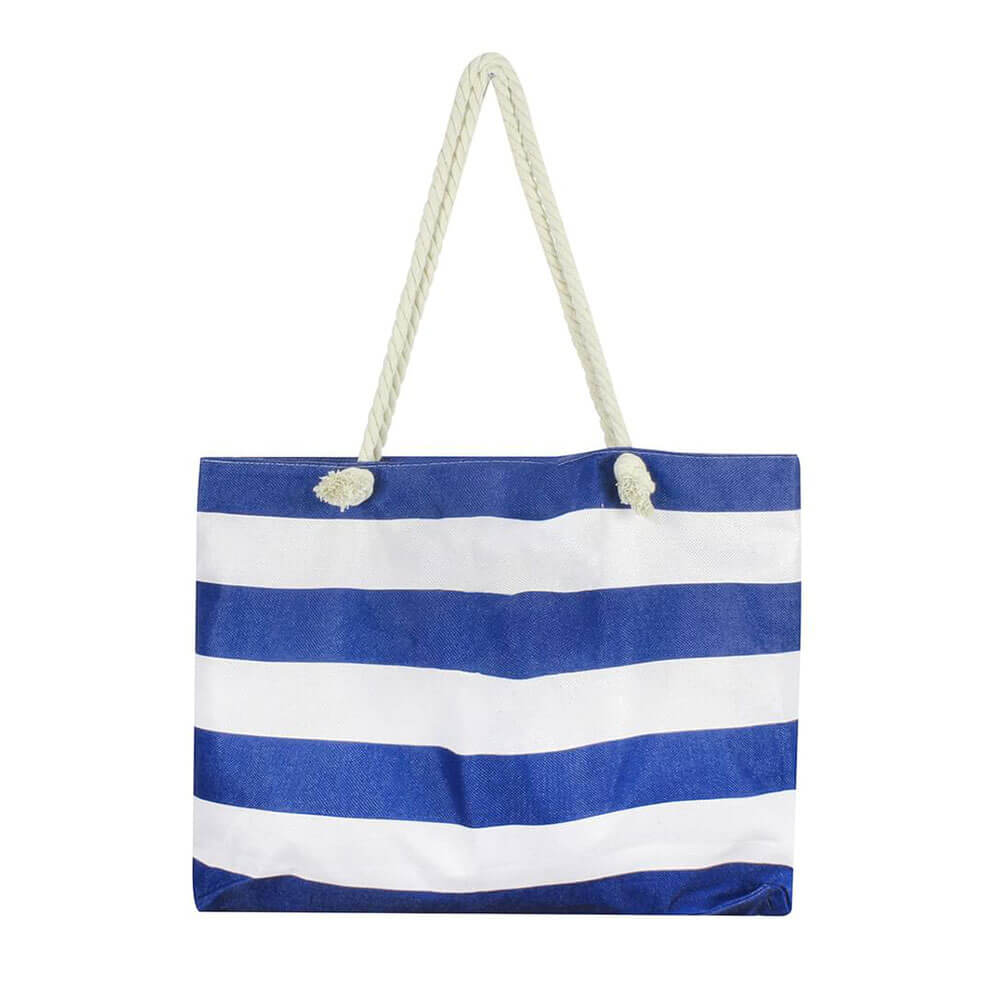 Sac de plage rétro à Stripe avec zip intérieur (70x42x15cm)