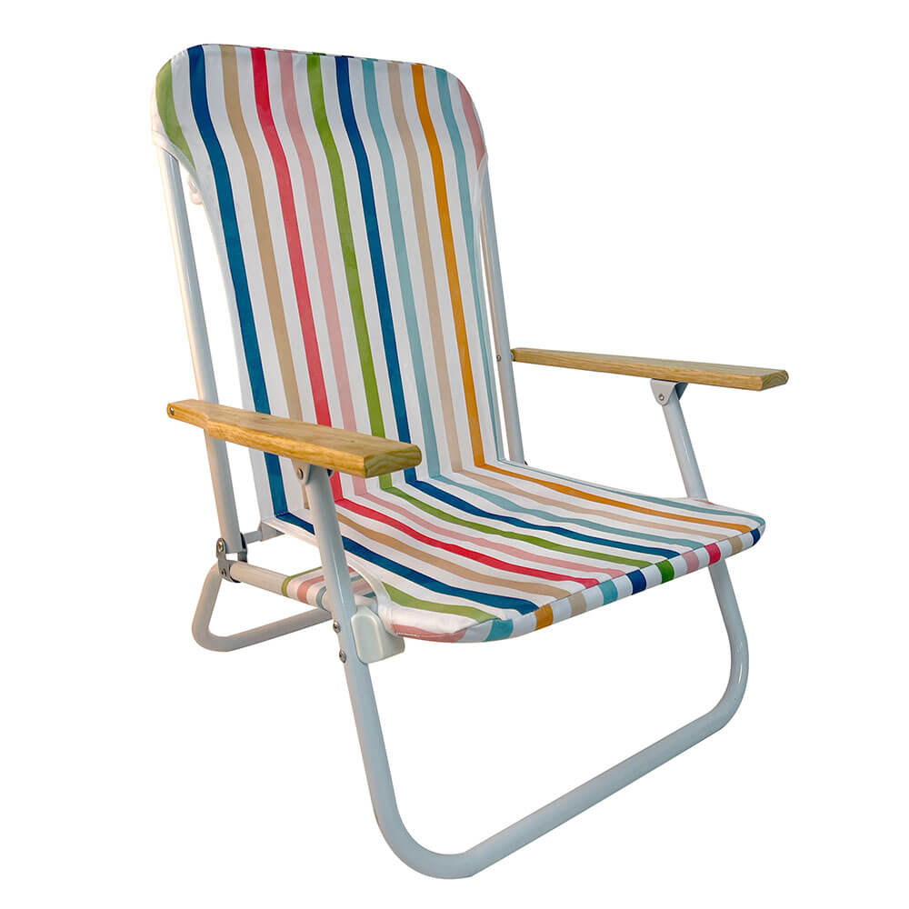 Strandstoel met houten armen (74x68x60cm)