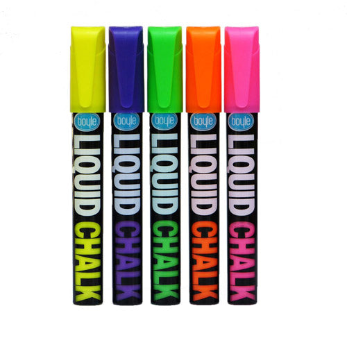 Liquid Chalk Writing Markers 5pcs (Fluorescent)