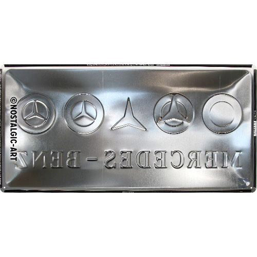 Nostalgic-Art Mercedes-Benz Logo Evolution Sign (25x50cm)