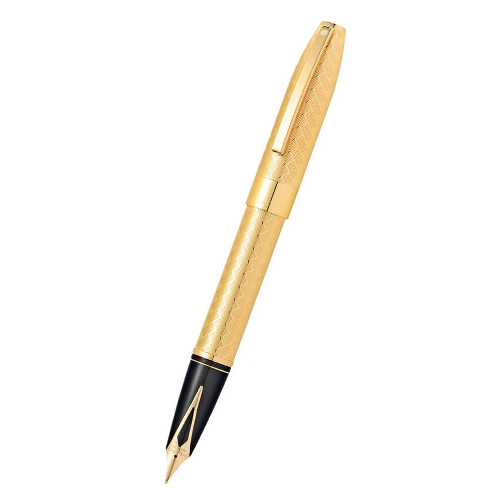  Sheaffer Legacy Füllfederhalter aus 23 Karat Gold mit Chevron-Muster