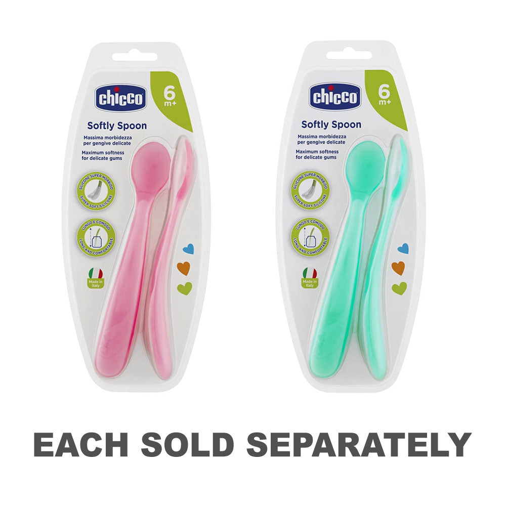 Chicco Soft Silicone Spoon 6m+ 2pk