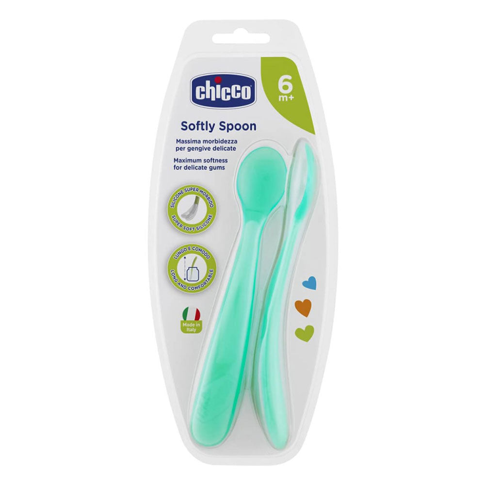 Chicco Soft Silicone Spoon 6m + 2pk