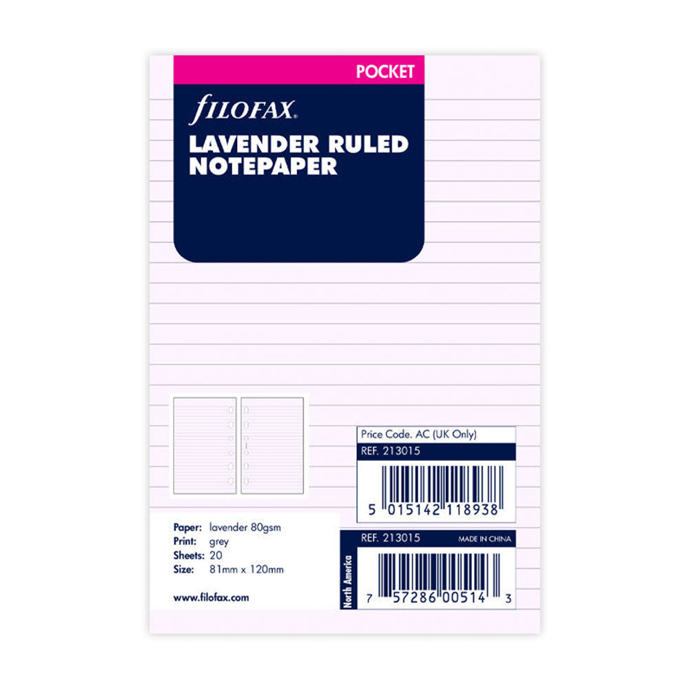 Filofax styrde anteckningspappersfyllning 20pk