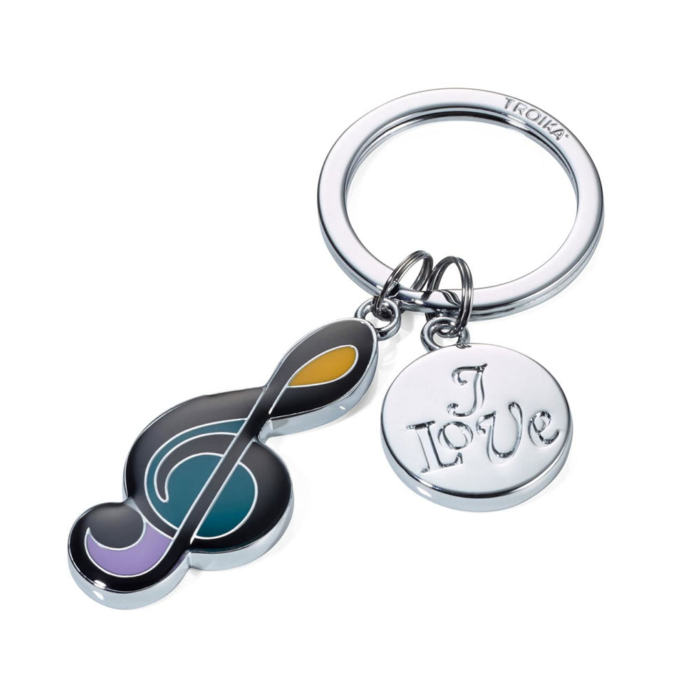 Troika I Love Music Keyring (Silver)