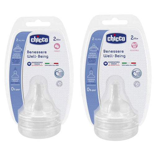 Chicco Well-Being Silicone Teat 2pk