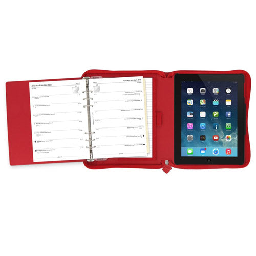 Filofax Saffiano iPad 2-4 Case Organiser (Poppy)