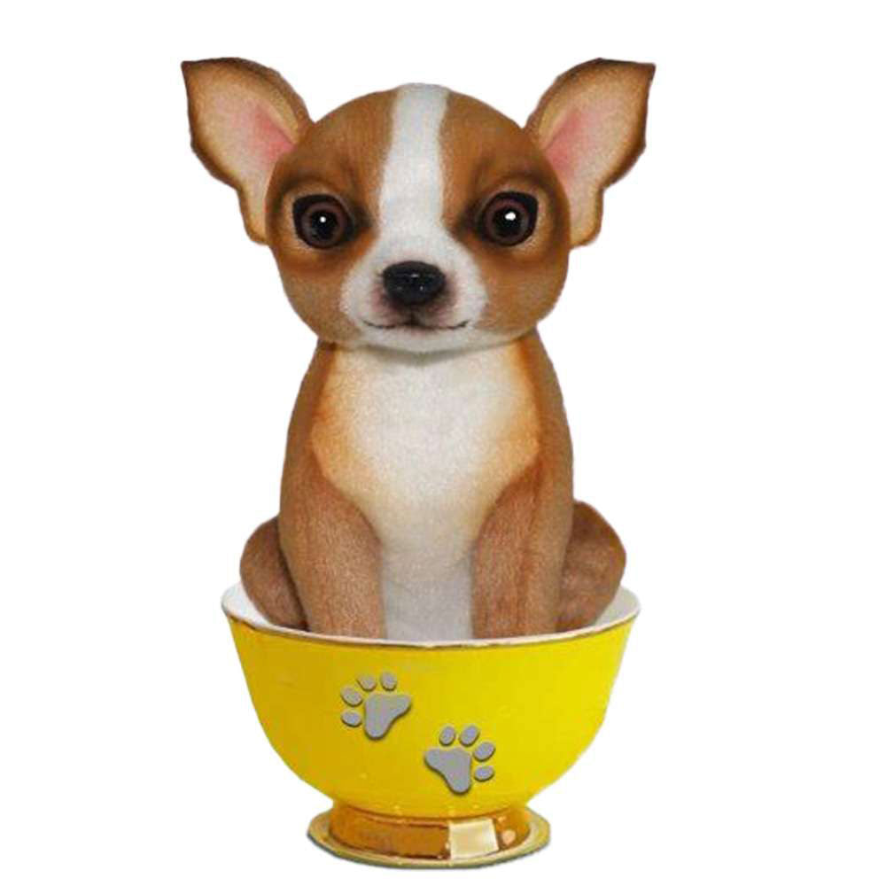 Tasse de thé à chiens réaliste jouet en peluche 15cm