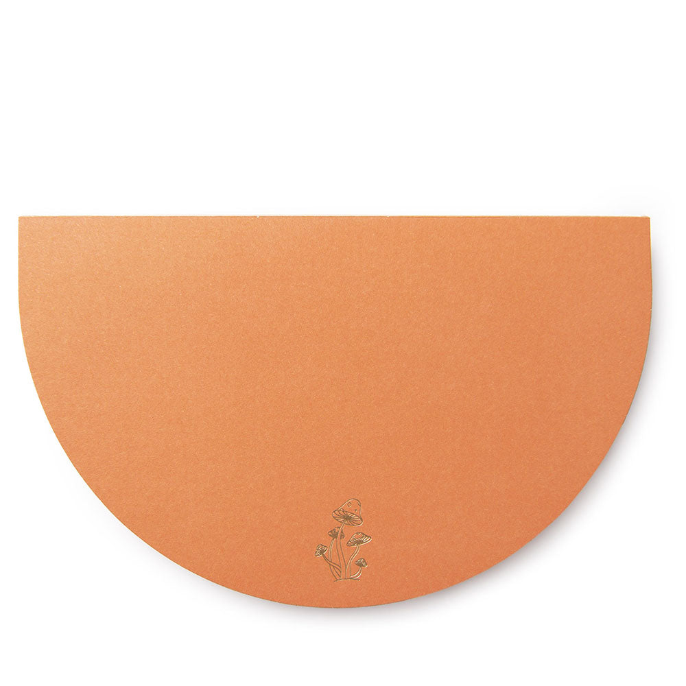 Half Moon Notepad con sello frustrado