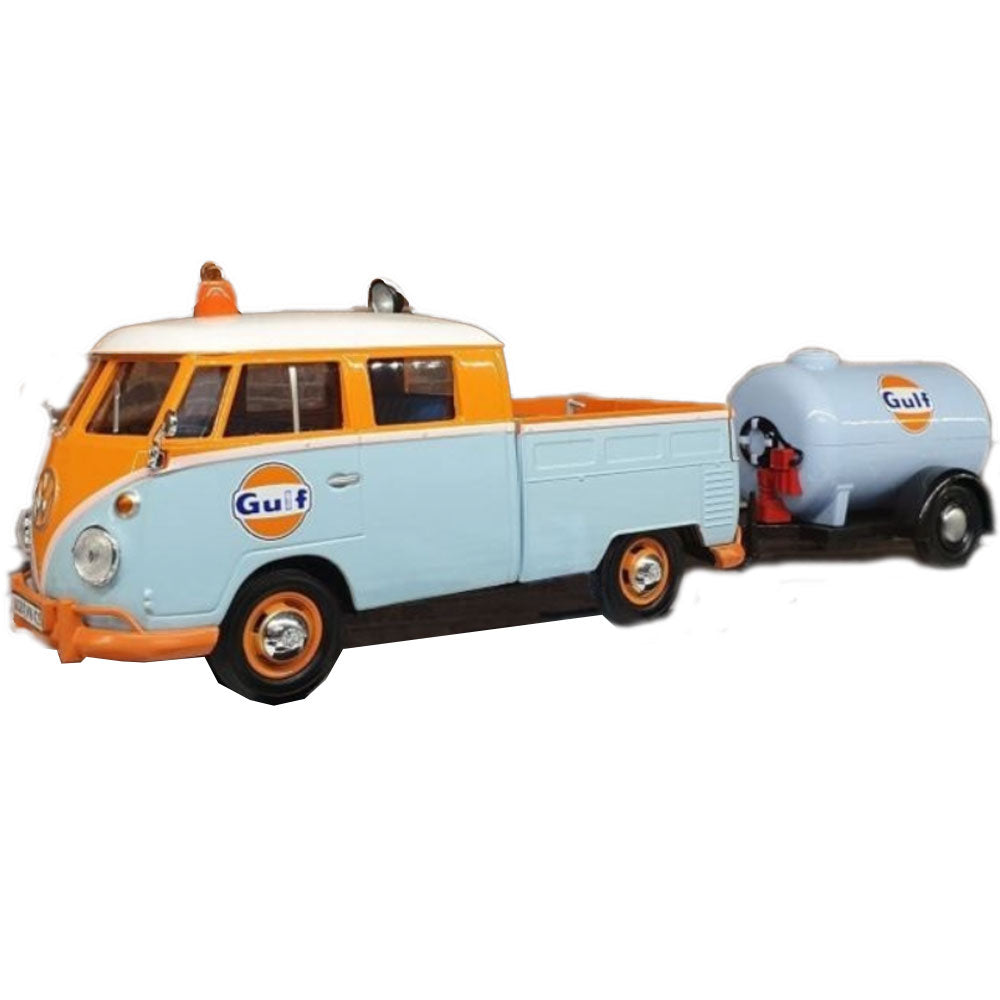 Gulf VW Pickup & Oil Tank Trailer 1:24 Scala