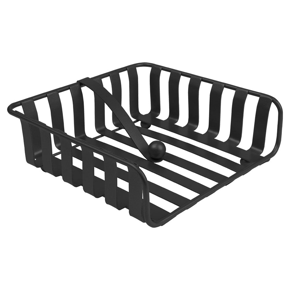 Spectrum Striped Weighted Napkin Holder (Black)