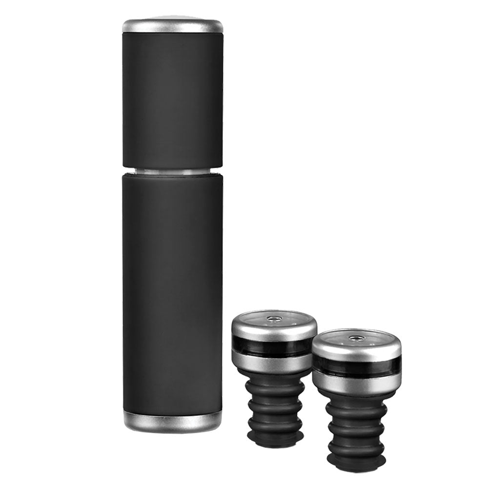 Bartender Sure-Seal Wine Saver Set (Black)