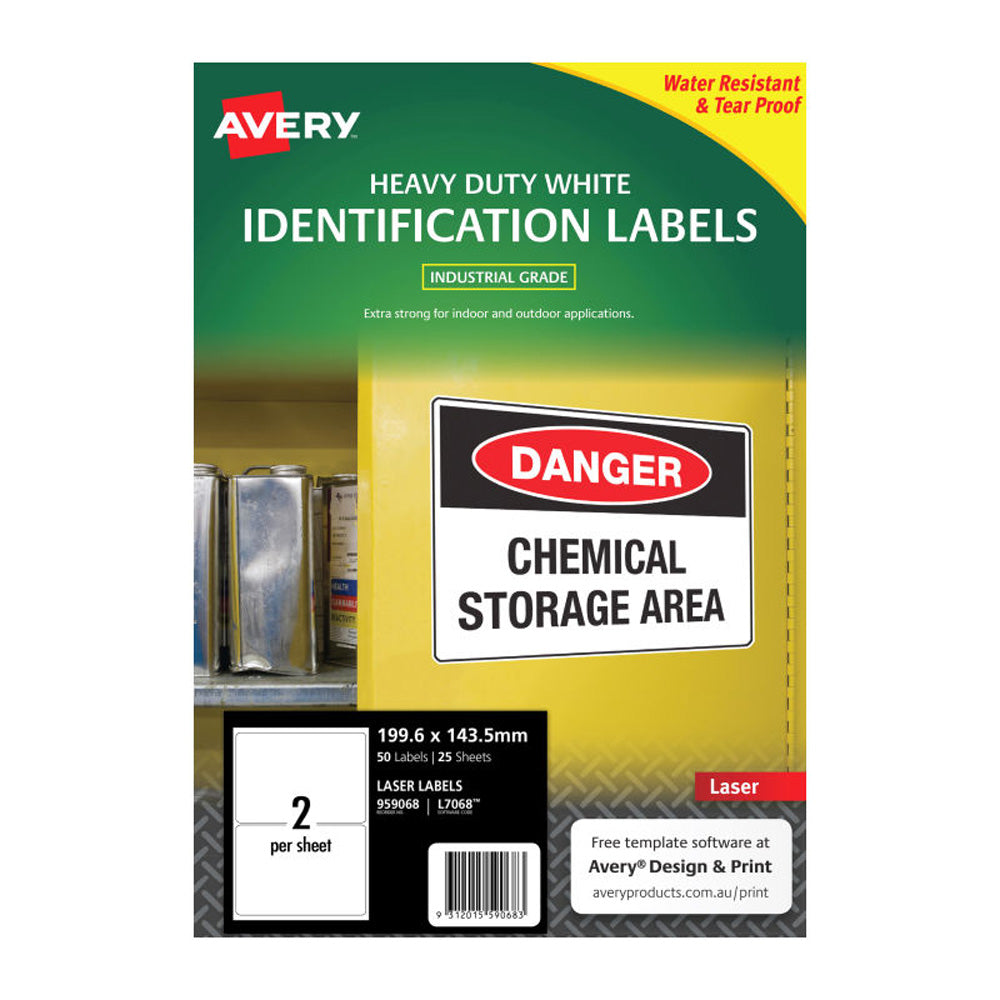 Avery Heavy Duty Laser Etiketter 25pk