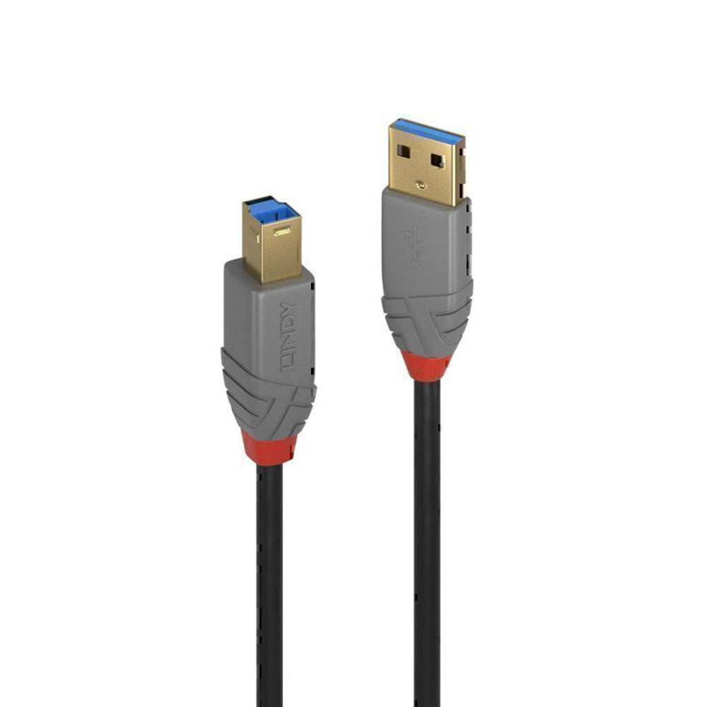 Lindy USB-A 3.0 naar USB-B-kabel Anthra-lijn