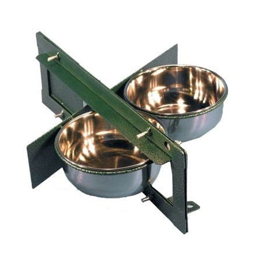 Bird Aviary Metal Revolving Feeder med 2 koppar