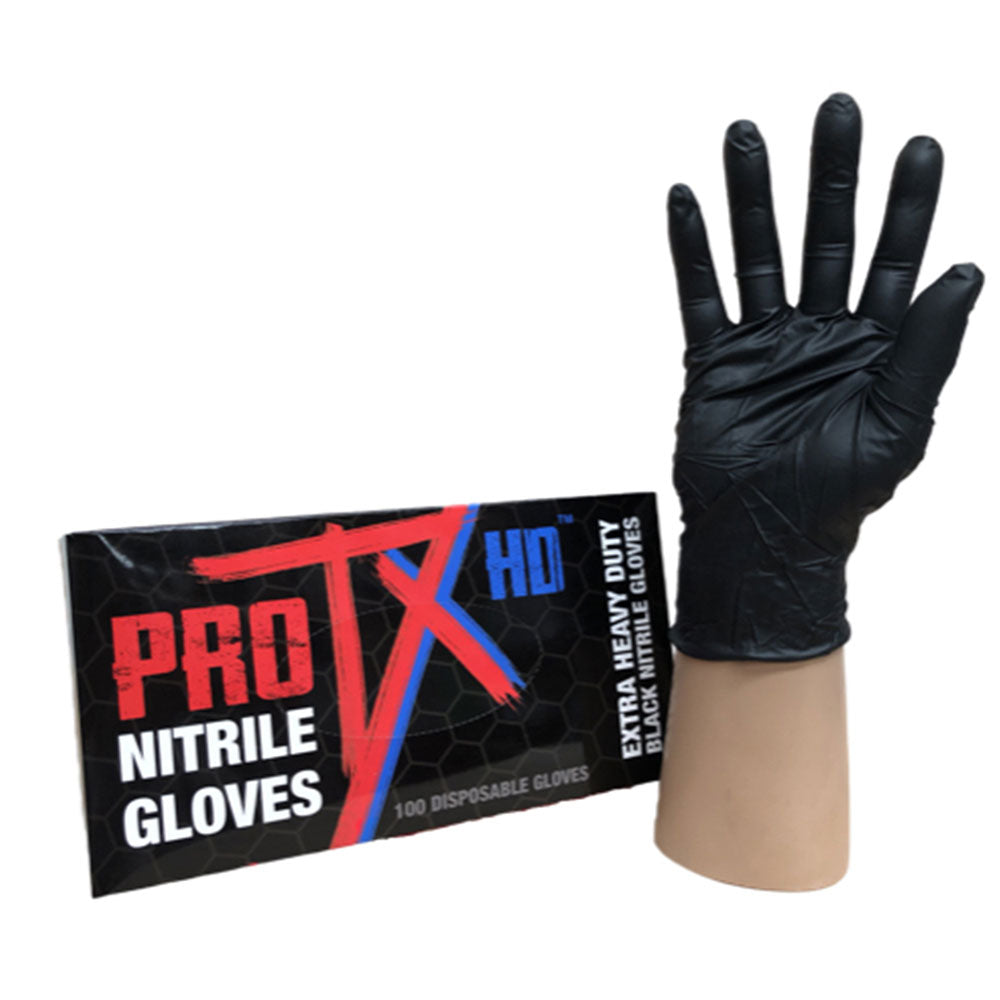 Pro TX HD Heavy Duty Nitile Rękawice 100pcs (czarny)