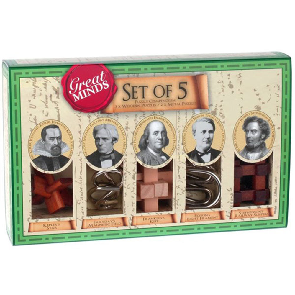 Great Minds Wood＆Metal Brainteaser Puzzle 5pcs