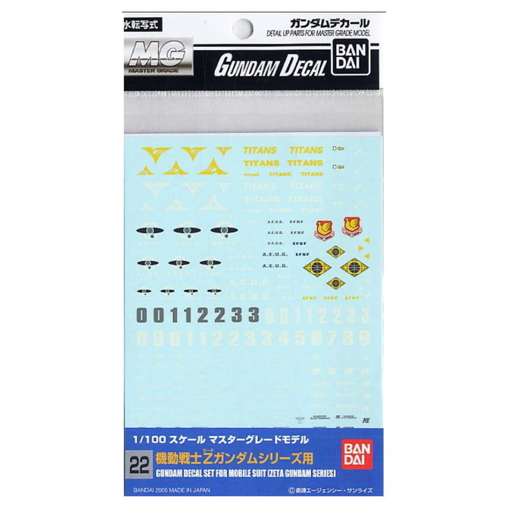 Bandai High Grade Mobile Suit Zeta Gundam Decal