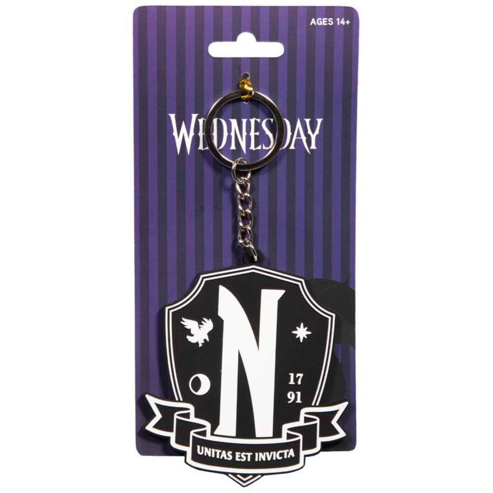 Wednesday Nevermore Crest Keychain