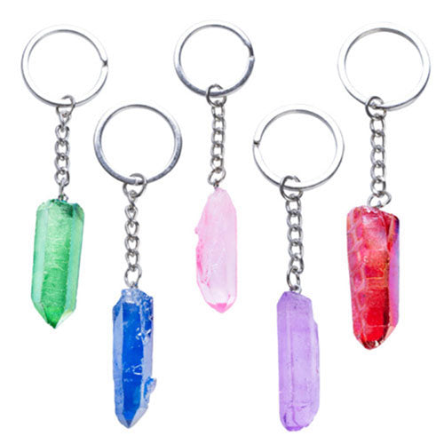 Gemstone Aura Quartz Keychain