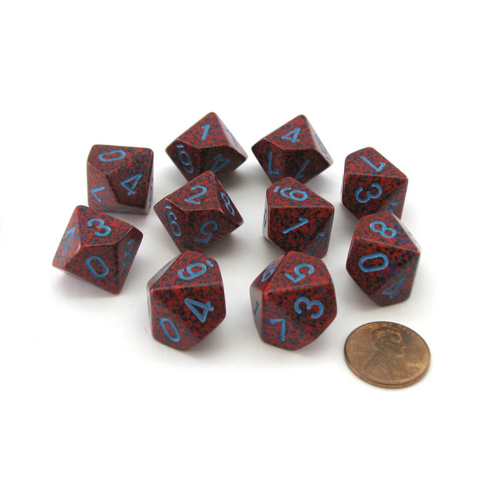 Chessex D10 Polyhedral 10-DIE Zestaw plamki