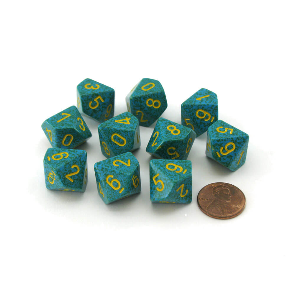 Chessex D10 Polyhedral 10-DIE Zestaw plamki