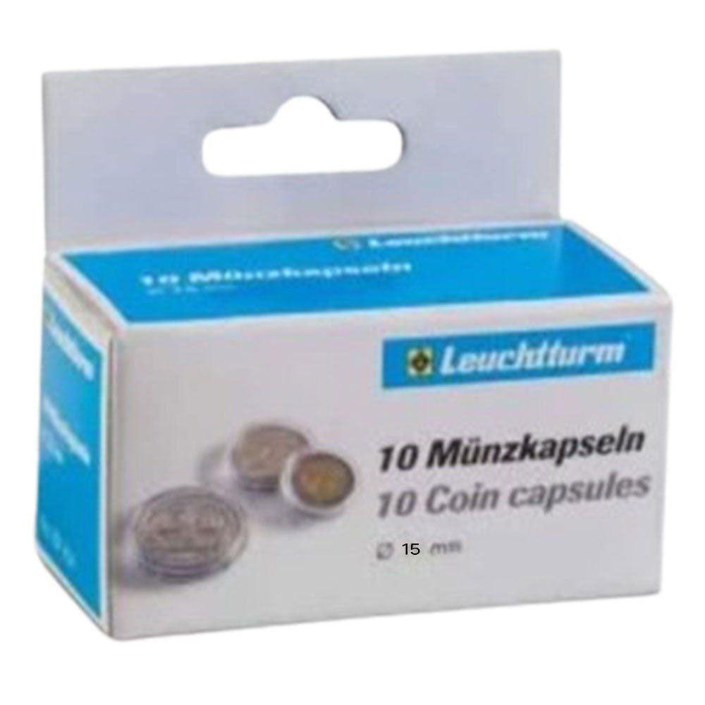 Cápsulas de moeda de Leuchtturm 10pk (do tamanho 10-19)