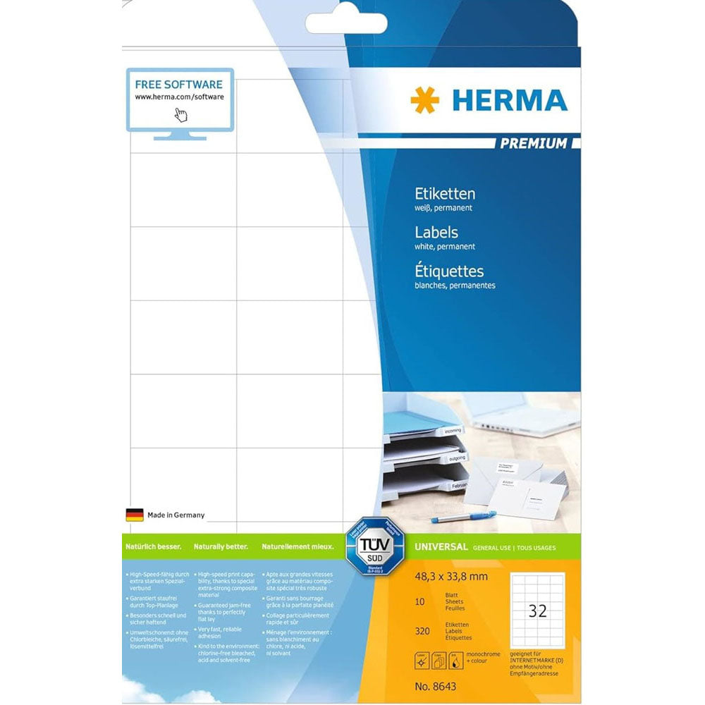 HERMA Premium -mærker A4 33.8mm 10pc