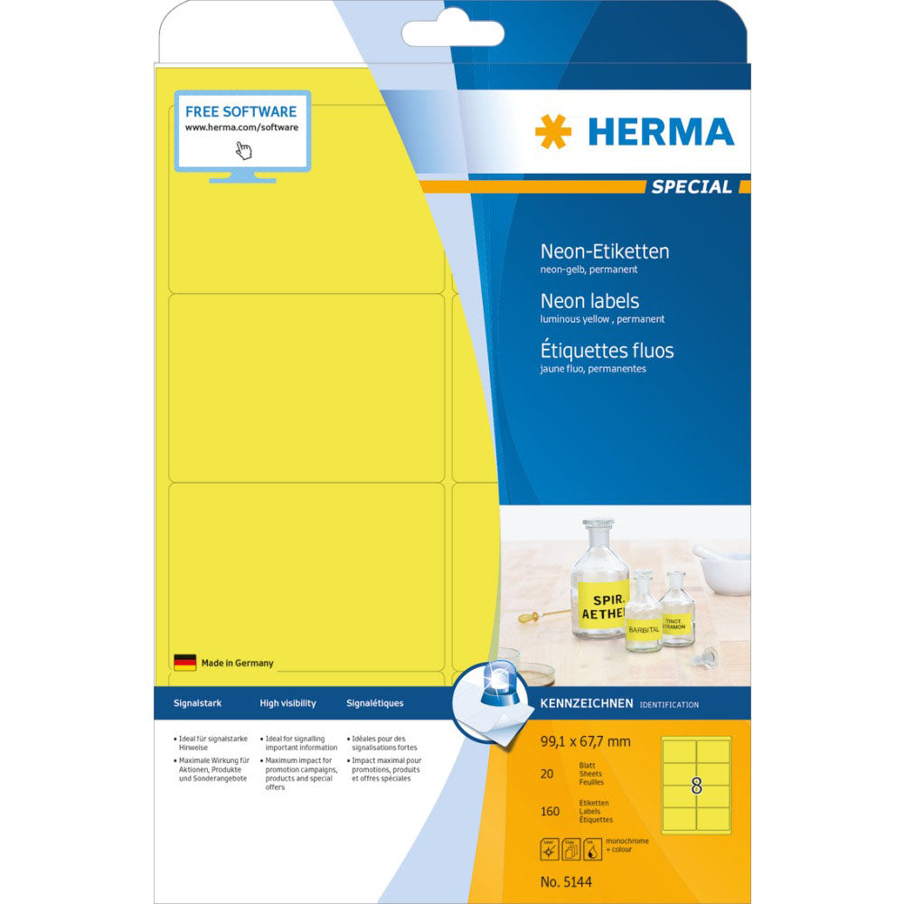 Herma lysende neonmærker A4 20pc (99,1x67,7 mm)