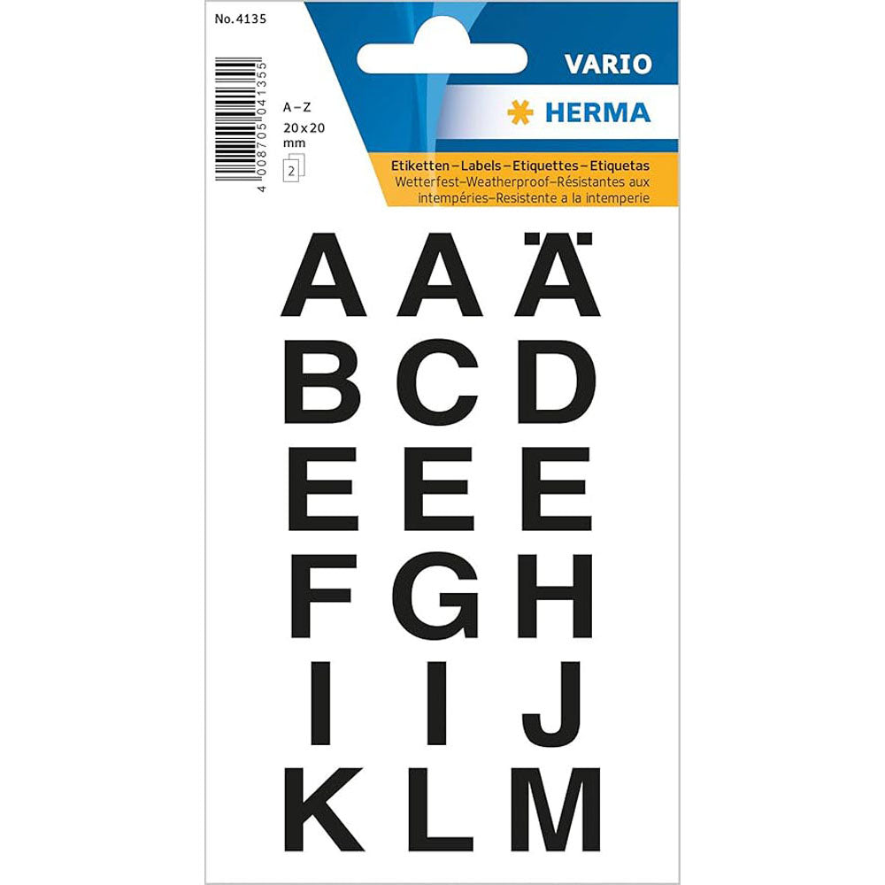 Herma Transparent Film Letter Sticker A-Z (svart)