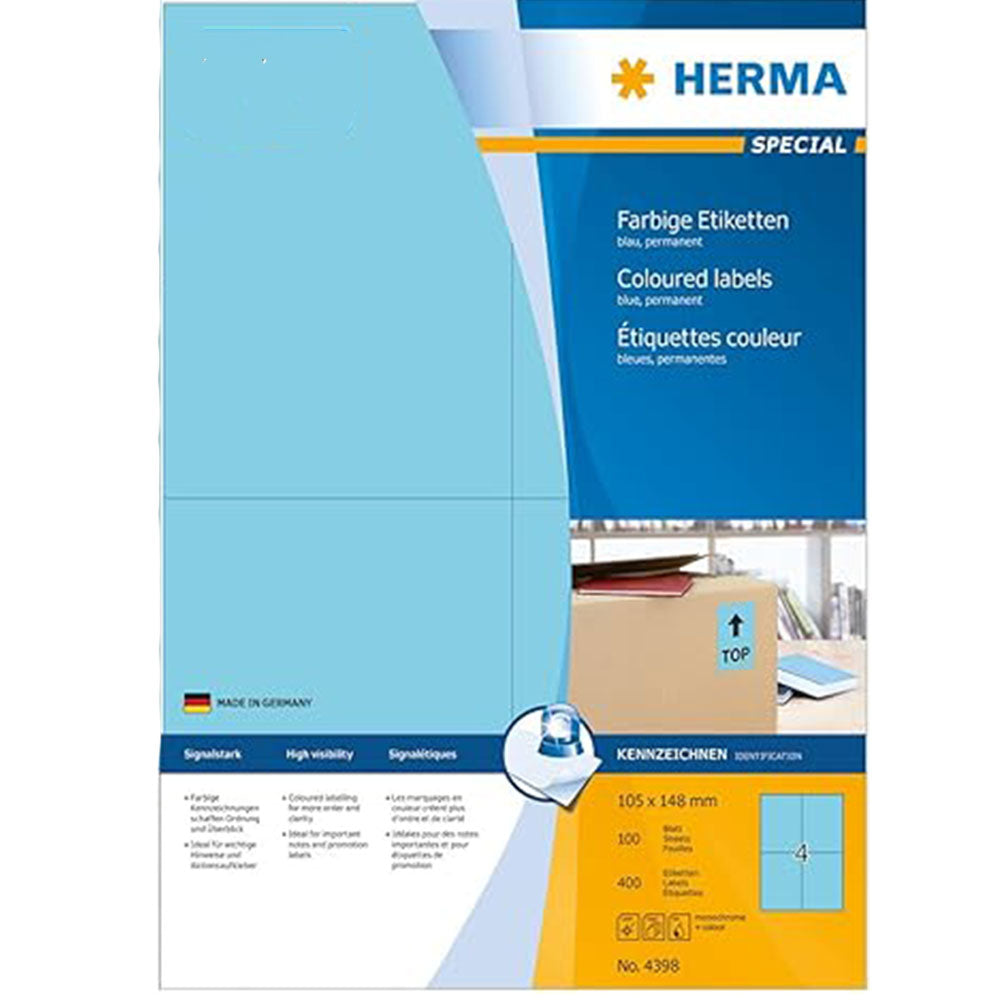 Herma farvede etiketter A4 100pc (105x148mm)