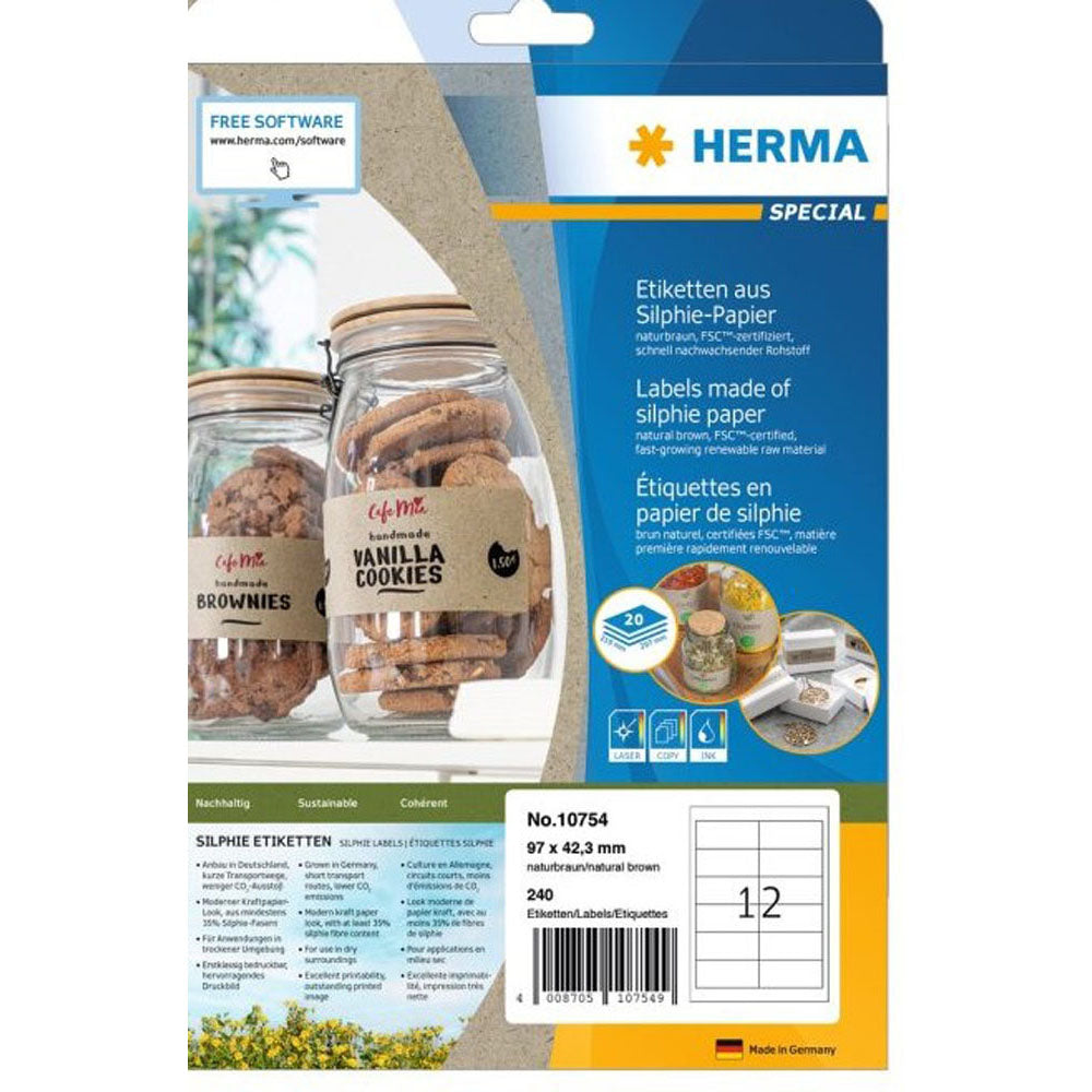 Herma Silphie Papiretiketter A4 20pc (Natural)