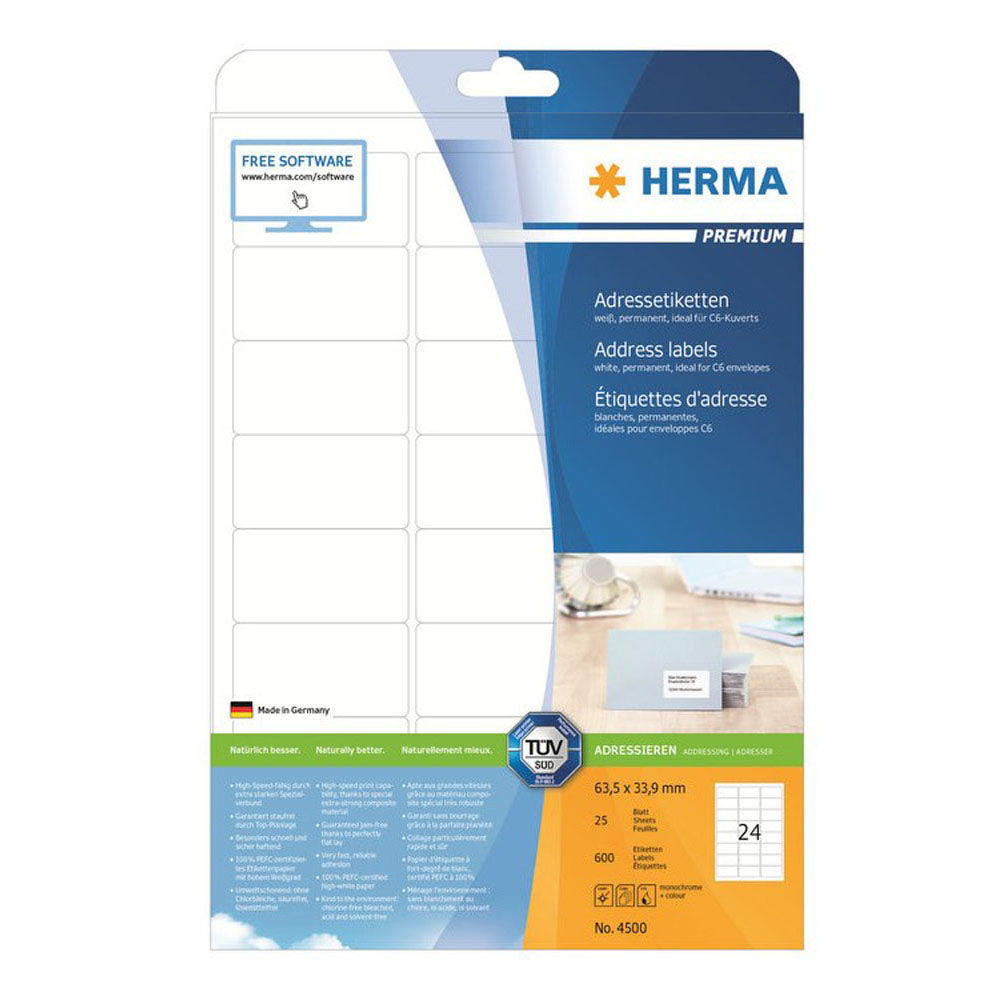 HERMA Premium -mærker A4 63.5mm 25pc