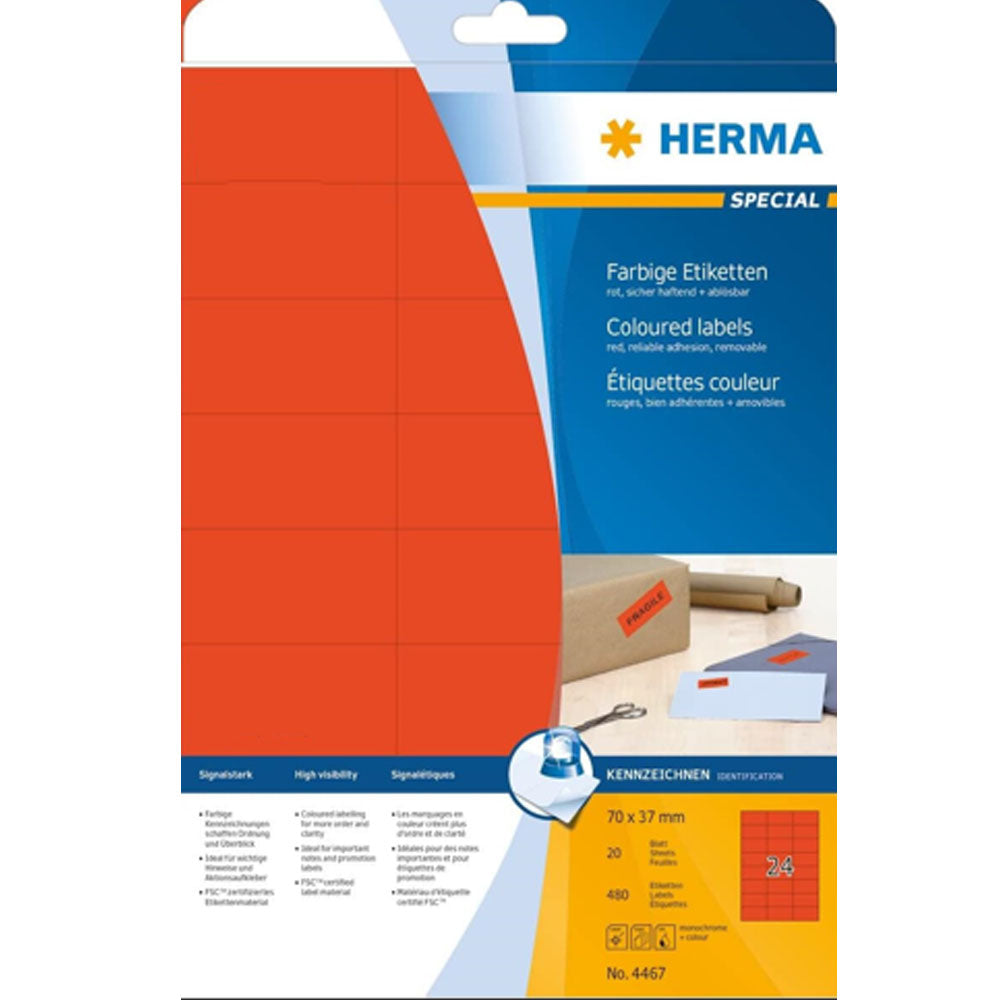 Wyjmowane etykiety Herma A4 20pc (70x37 mm)