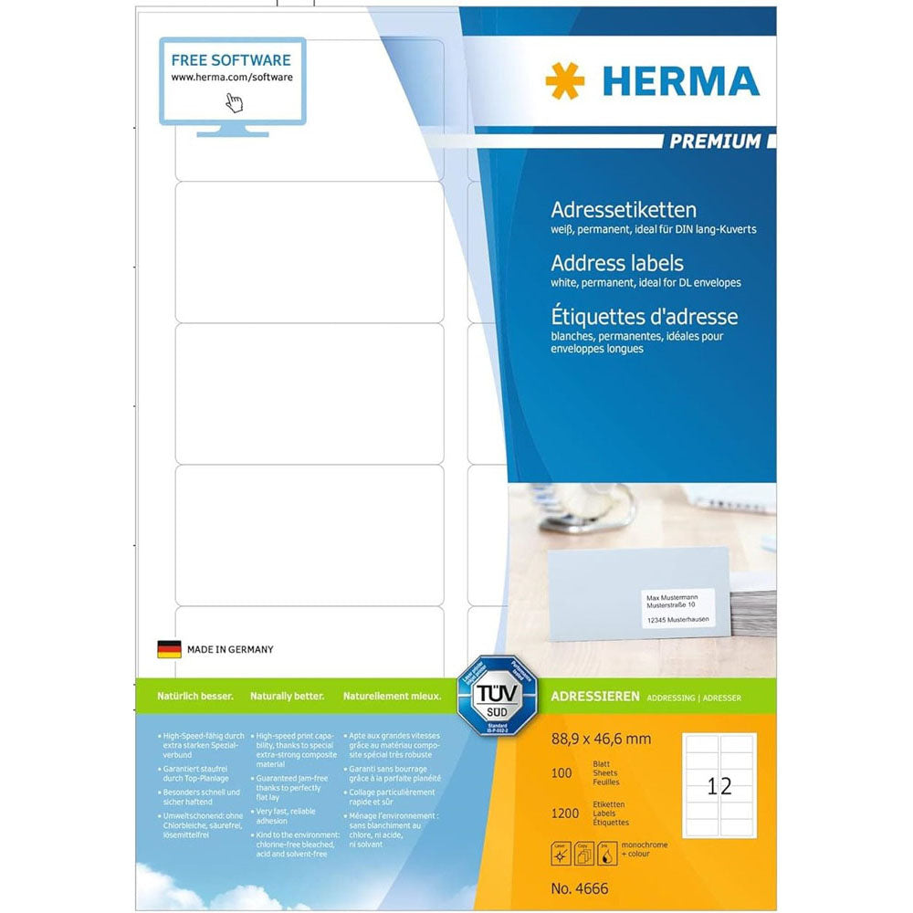 Herma Premium Adres Etykies A4 88,9 mm 100pc