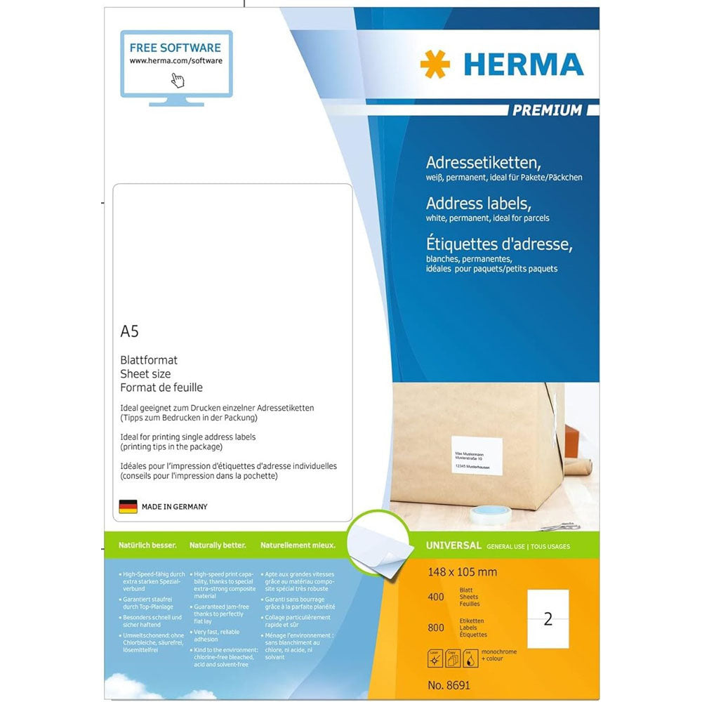 HERMA Premium Adressetiketter A5 400PC