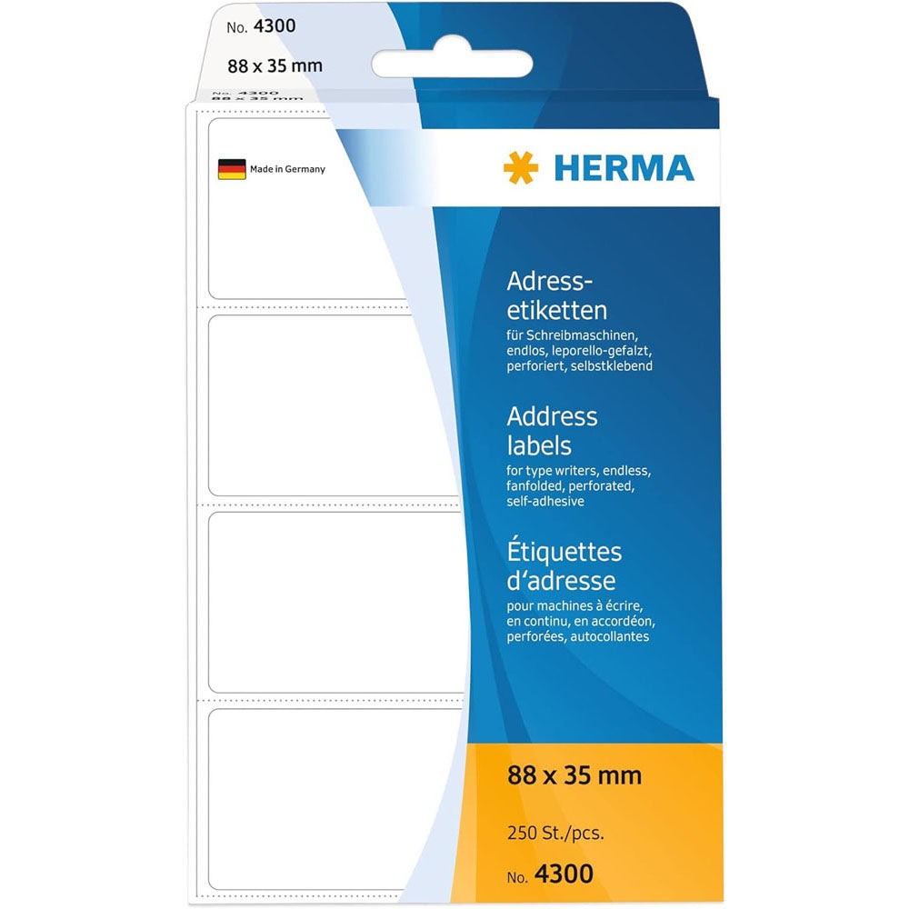 Herma fanfoldede adresser etiketter Hvid 250 pc