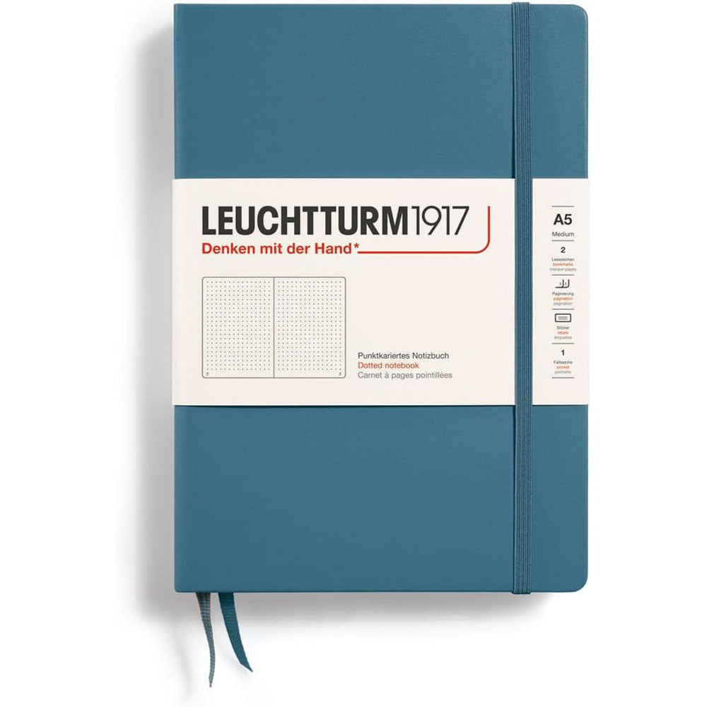 Leuchtturm inbunden prickad anteckningsbok A5 (blå)