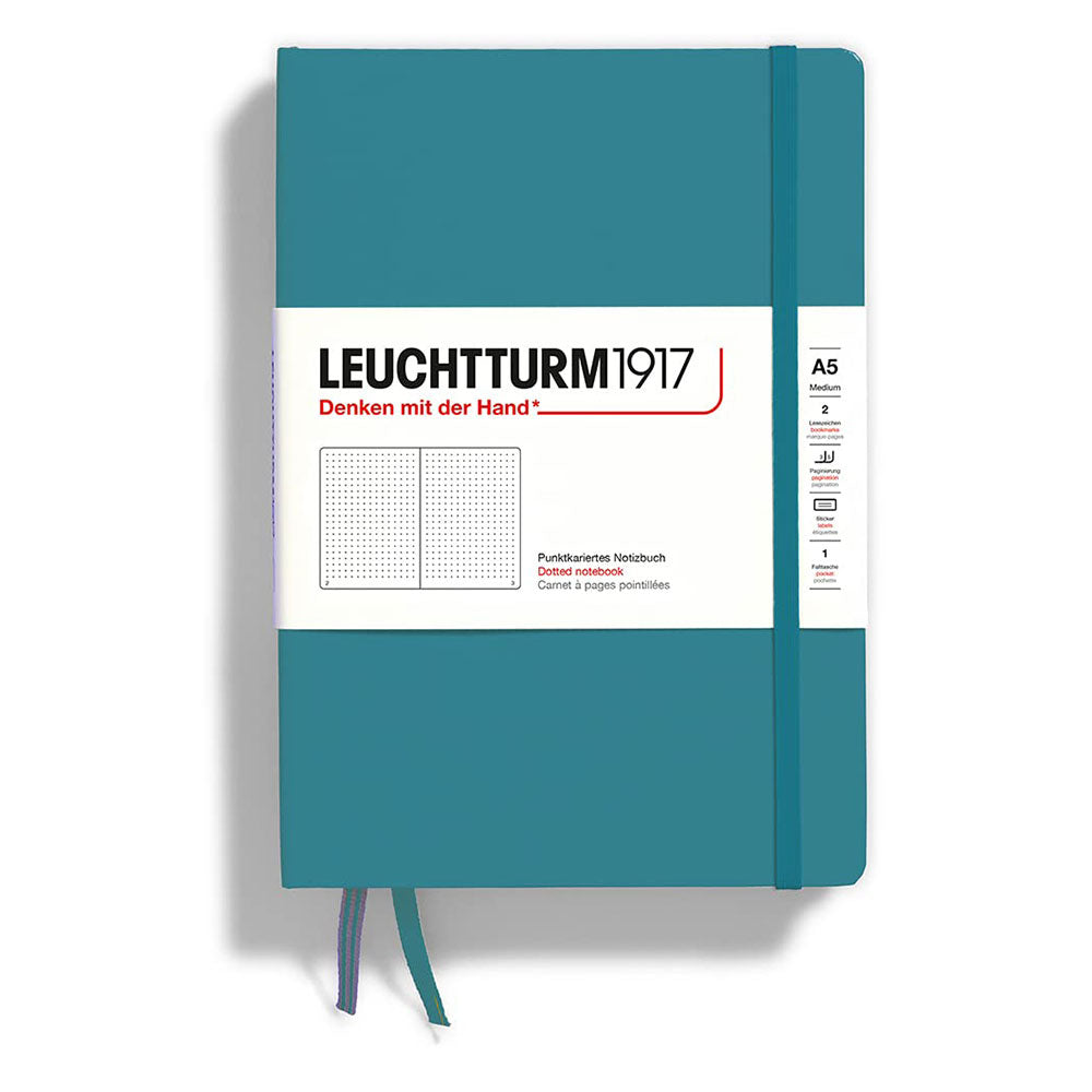 Leuchtturm w twardej okładce kropkowana notatnik A5 (niebieski)