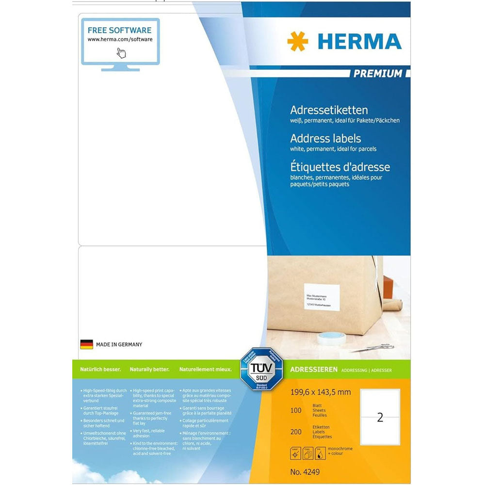 Herma Premium Address Etiketter 199,6mm 100 st