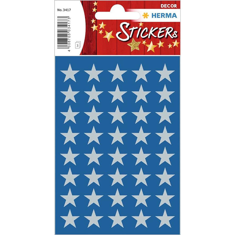 HERMA 5-Pointed Stars Sticker Decor (Silver)