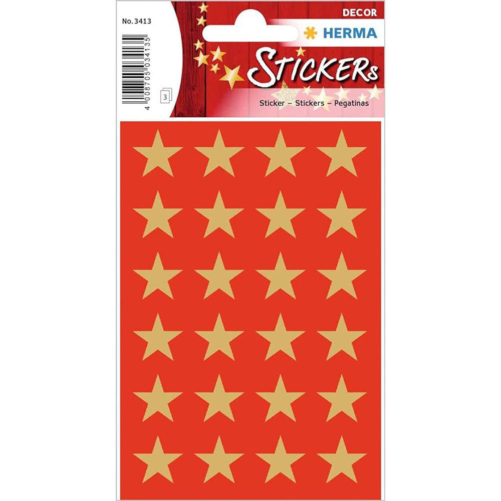 HERMA 5-Pointed Stars Sticker Decor (Gold)