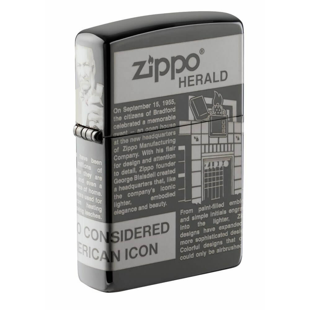 Encendedor de diseño de hielo negro zippo