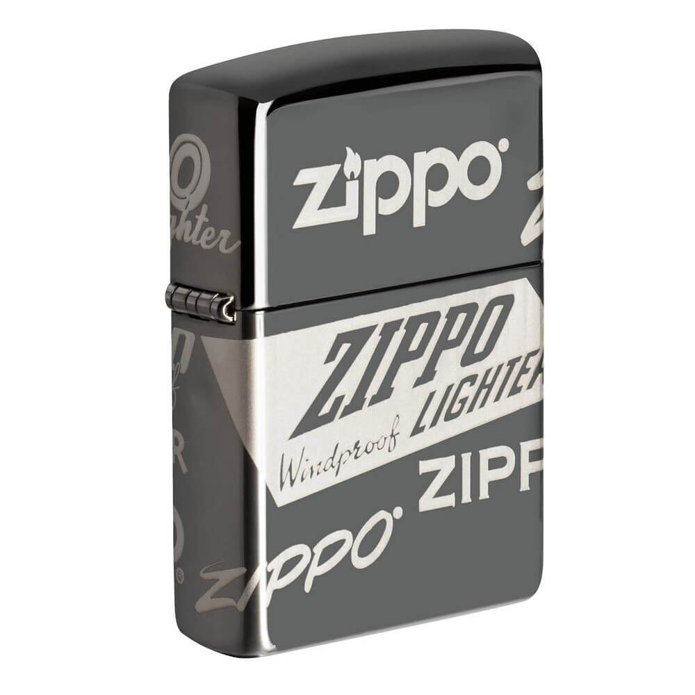 Encendedor de diseño de hielo negro zippo