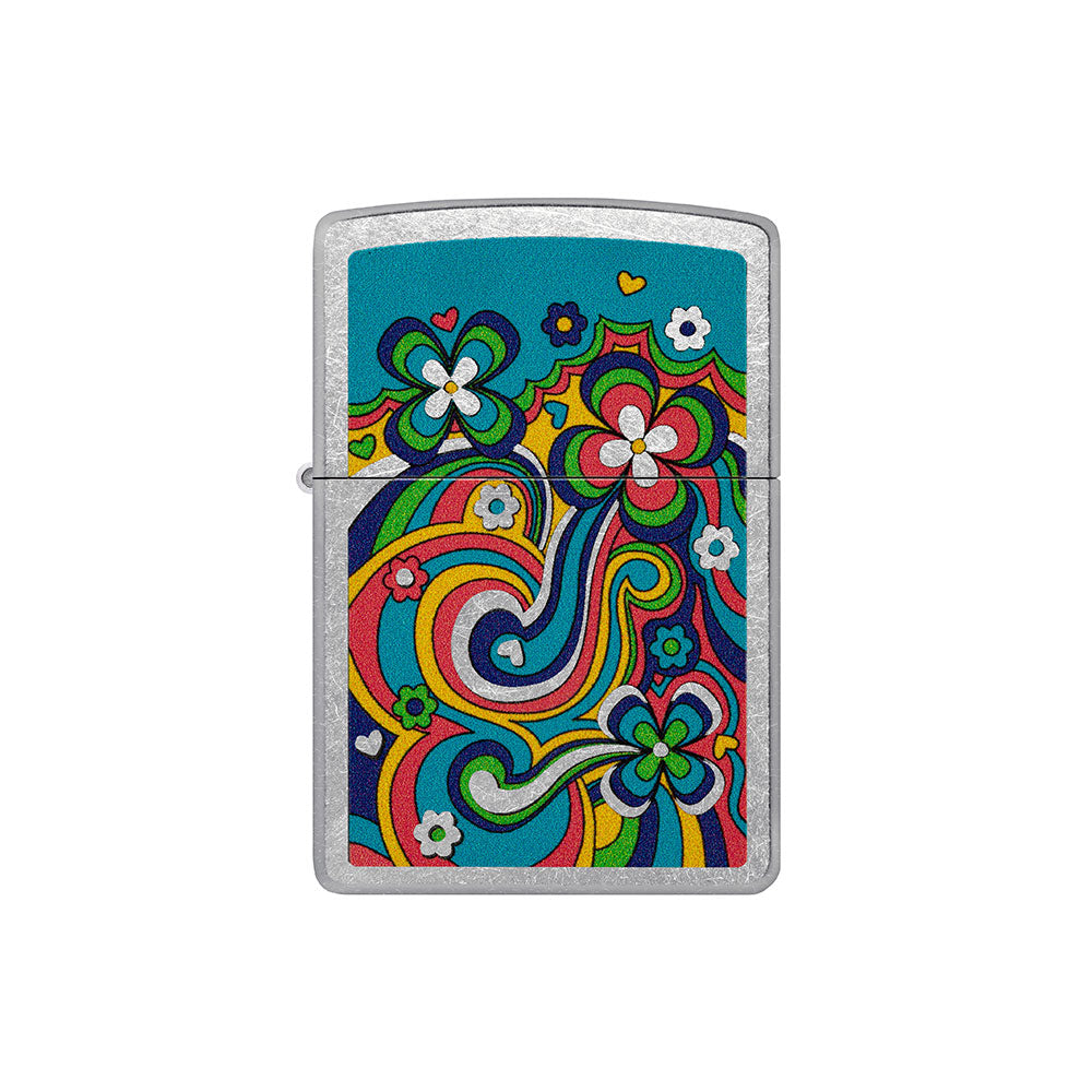 Diseño de potencia de flores zippo encendedor a prueba de viento