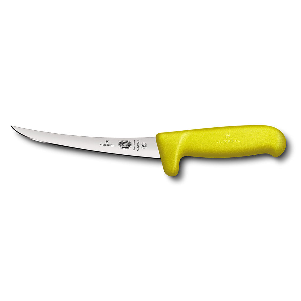 Fibrox Curvado de cuchilla estrecha con cuchillo de deshuesada 15 cm (amarillo)