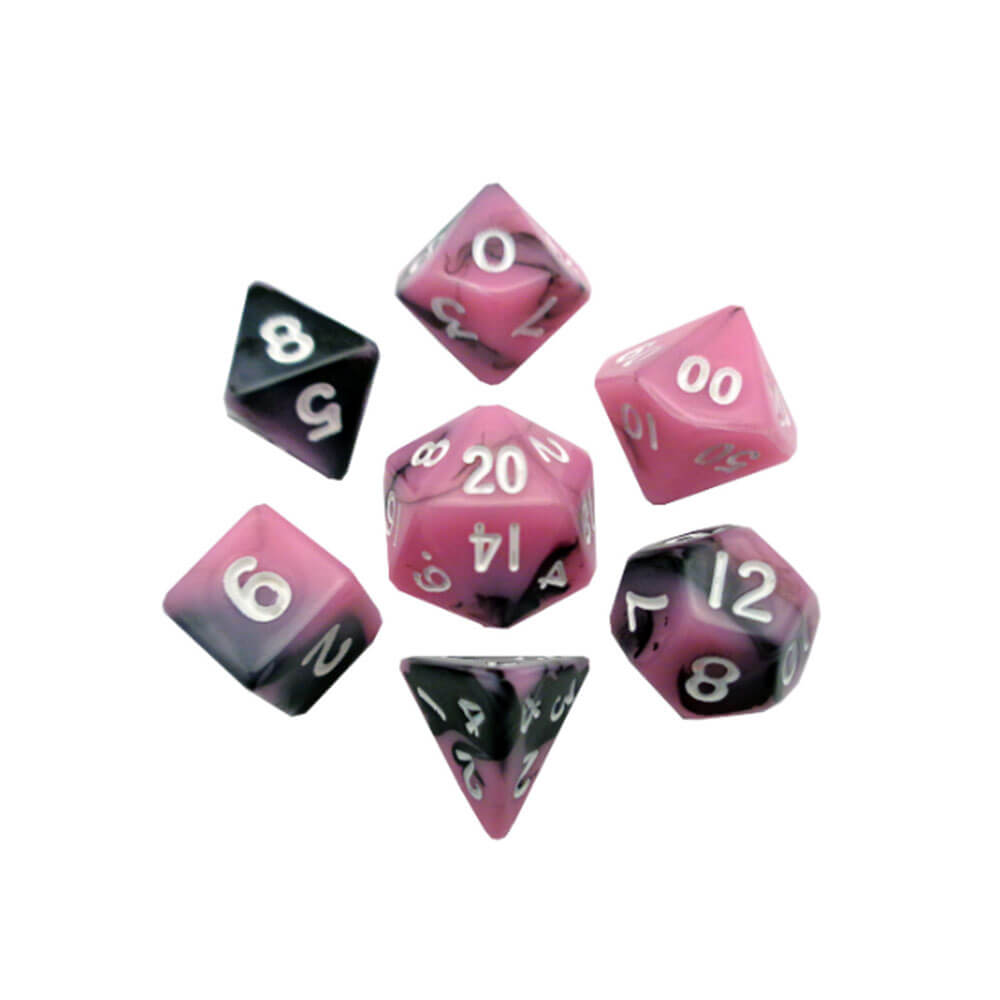 MDG Mini Poly Dice Set (w/ biały nr)