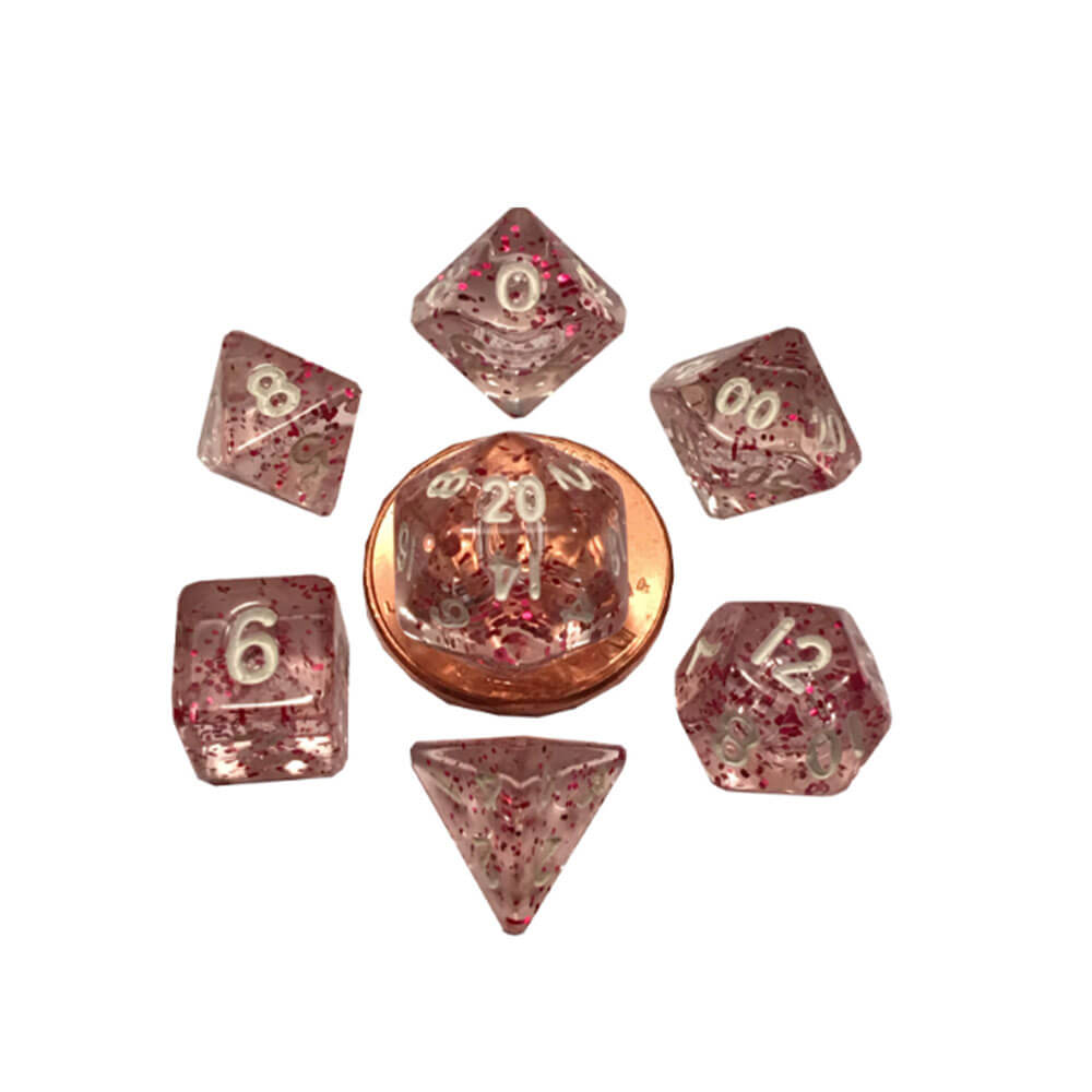 MDG Mini Poly Dice Set (w/ biały nr)